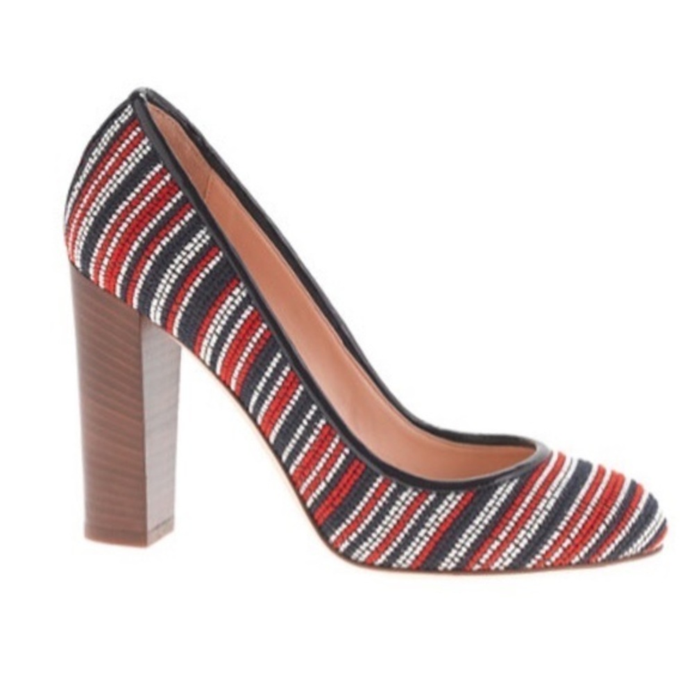 J. Crew Etta Bead Stitch Pumps Size 7 - Picture 2 of 10